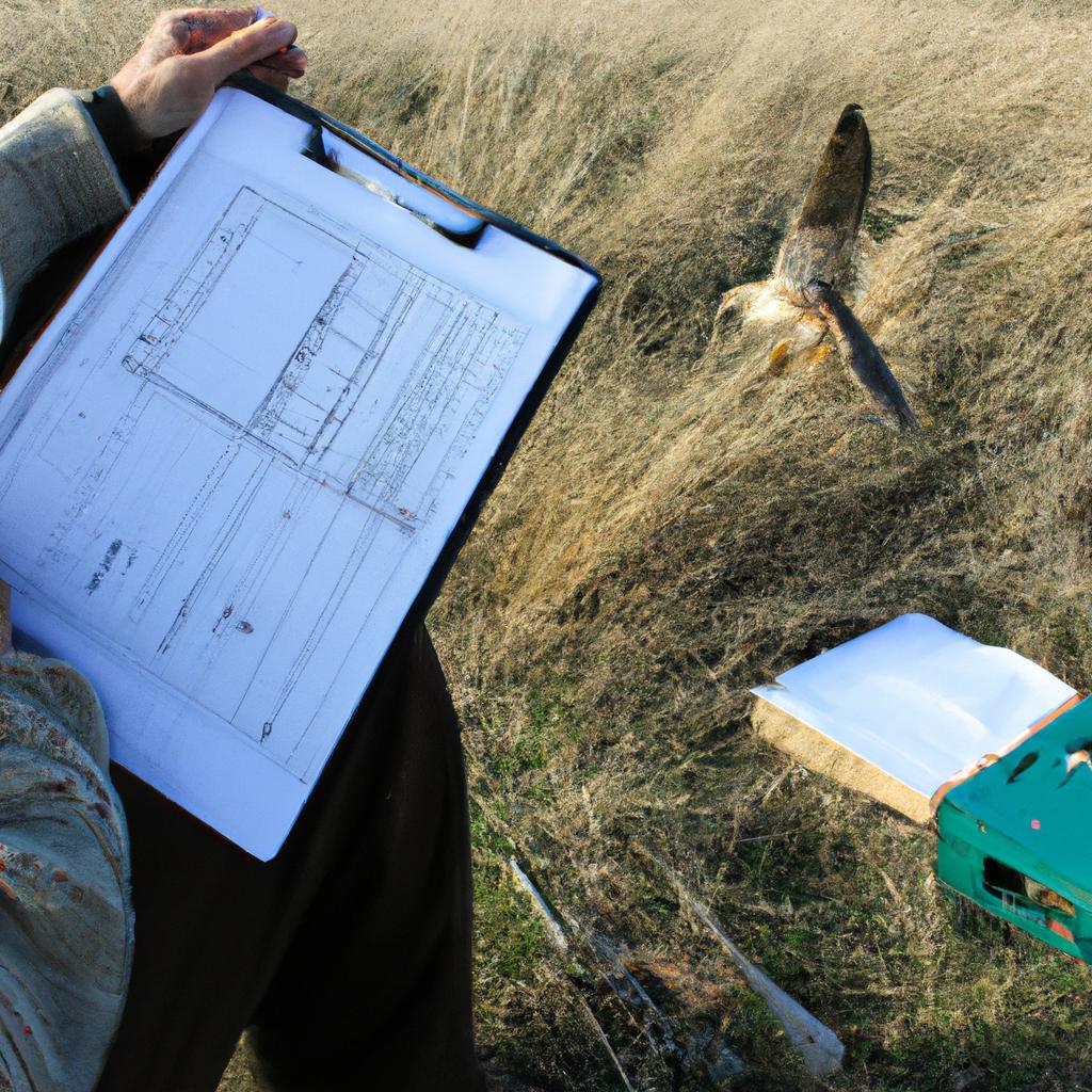 Person analyzing falcon population data
